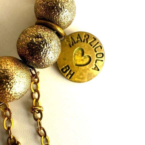 Marzicola - gold tone  Beaded Bracelet with Chain Fringe - Picture 6 of 7